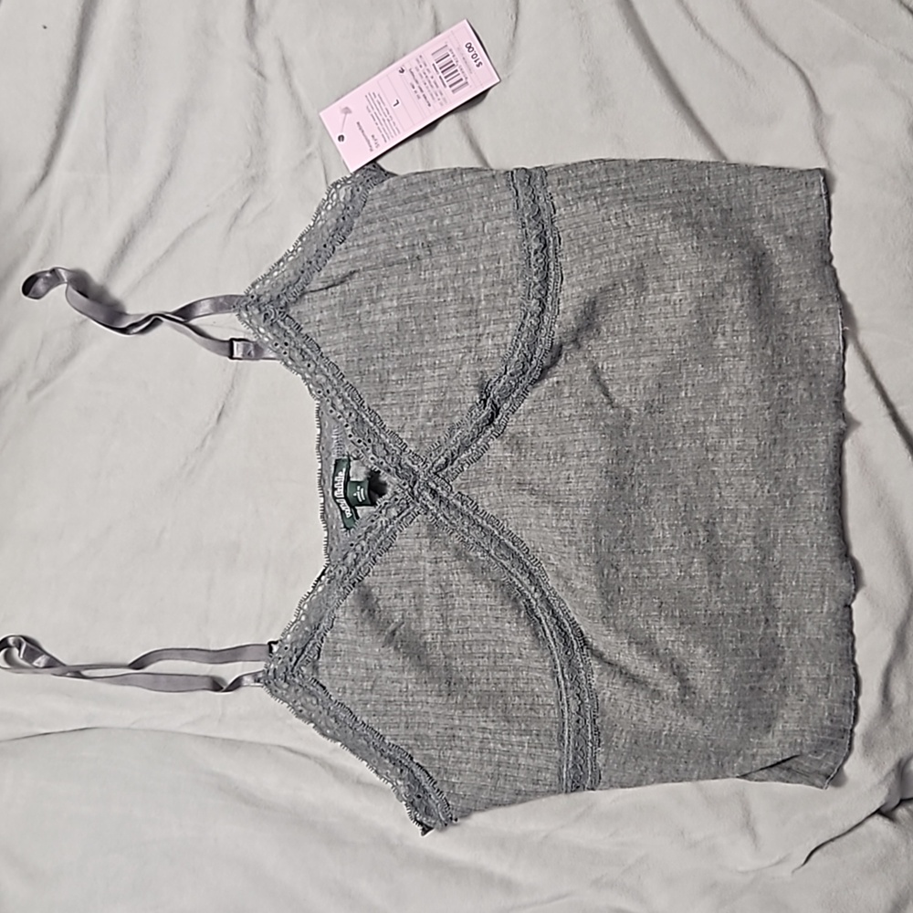 NWT Wild Fable Grey Ribbed Crop Tank Top